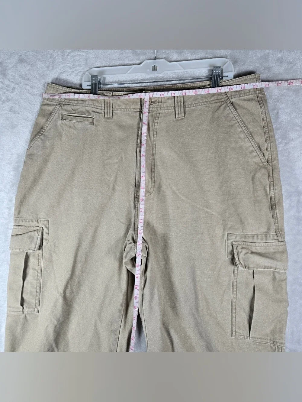 Anchor Blue Big Baggy Cargo Pants Mens Size 38x30 Khaki Loose Skater Vintage Y2K